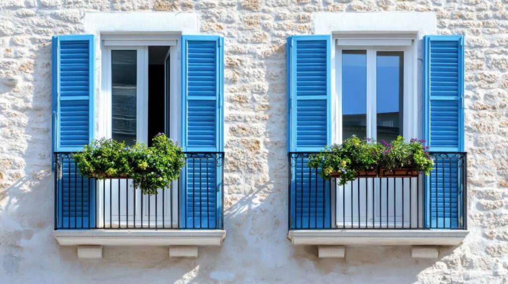 two windows with juliet balconies